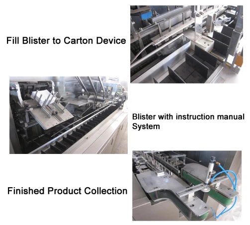 Automatic Blister and Bottle with Manual Box Packing Cartoning Machine