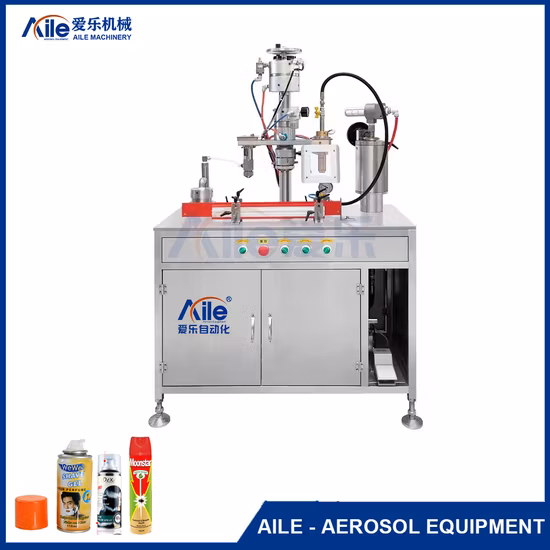 Semi Automatic Sunscreen Spray 3 in 1 Pneumatic Gas LPG Aerosol Filling Crimping Machine